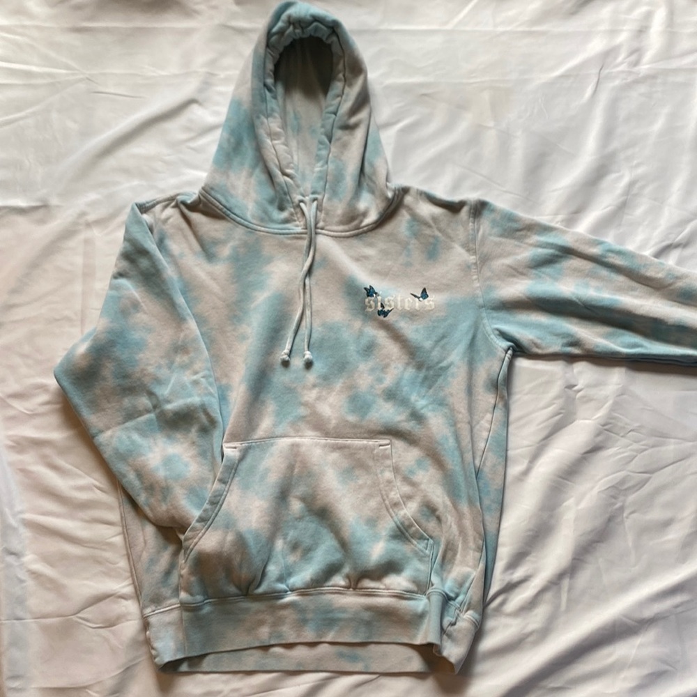 Sisters butterfly tie dye hoodie size medium